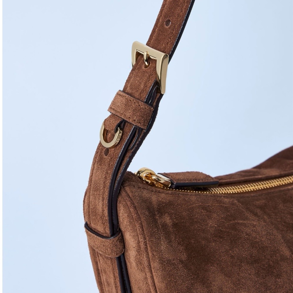 PRADA Demi Lune suede leather hobo shoulder bag - Picture 5 of 6